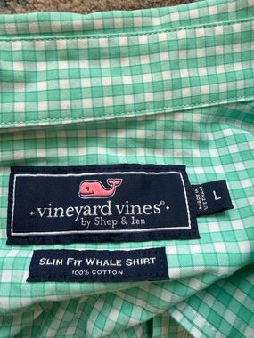 Vineyard Vines Men’s Slim Fit Mint Green Check Button-Down Shirt